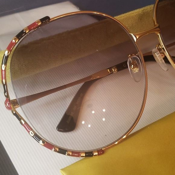 Gucci Gold Oversize Sunglasses - Picture 4 of 12